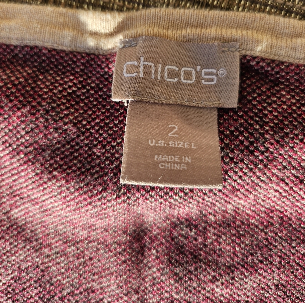 Chicos Leopard 3 piece sweater size 2 - Picture 14 of 15